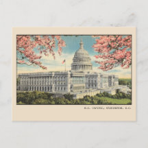 Washington DC vycard US Huvudstad Cherry Blommars
