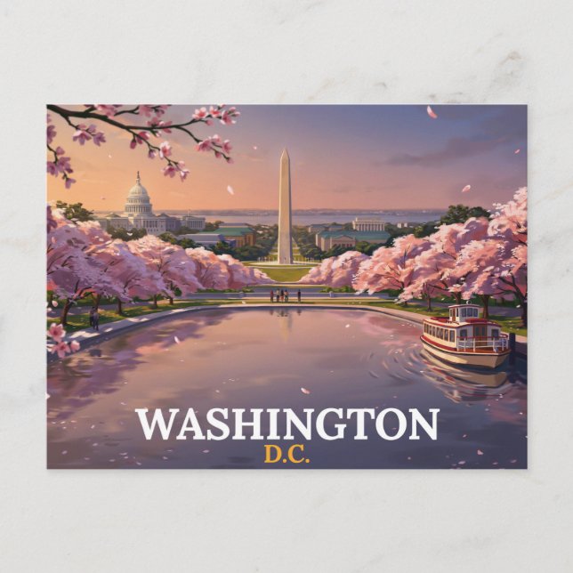 Washington DC vykort | Körsbärsblomssouvenir (Framsida)