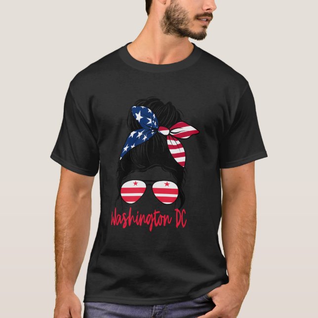 Washington Dc Washington Dc Flagga Statefriend T Shirt (Framsida)