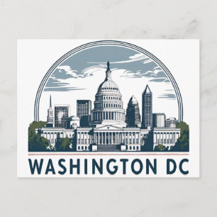 Washington DCs siluett Vykort