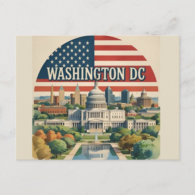 Washington DCs siluett Vykort (Framsida)