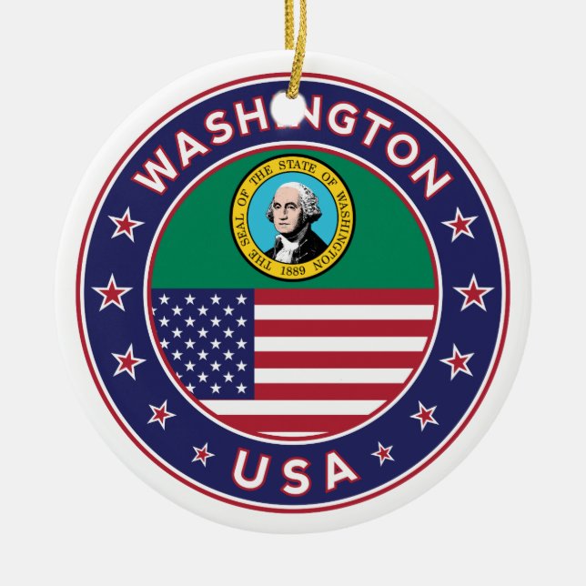 Washington-dekal, telefonväska, påse julgransprydnad keramik (Framsidan)