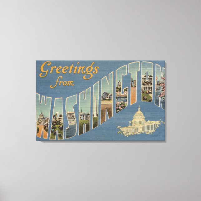 Washington (delstat) - Stora Brev-scenen 4 Canvastryck (Framsida)