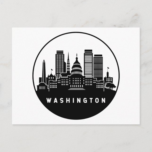 Washington District of Columbia Skyline Vykort (Framsida)