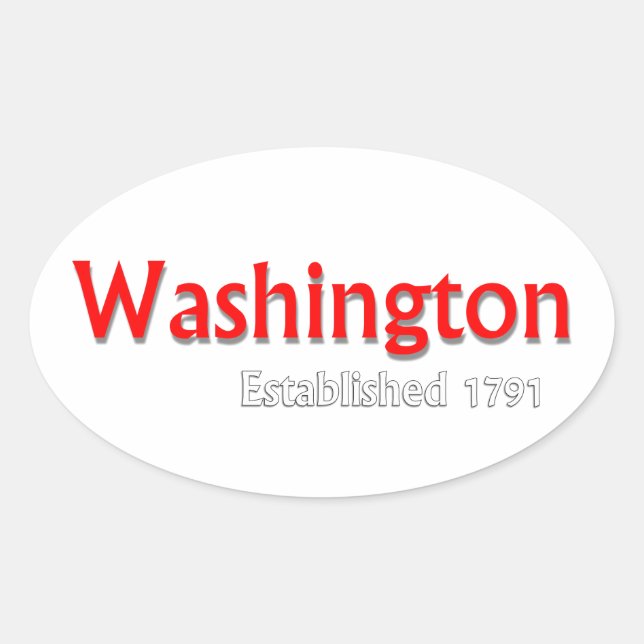 Washington Eckers Ovalt Klistermärke (Framsida)