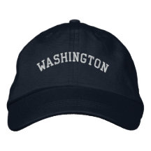 Washington Embroiderade Basic Cap Navy Blue