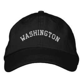 Washington Embroied Justable Cap Black Broderad Keps