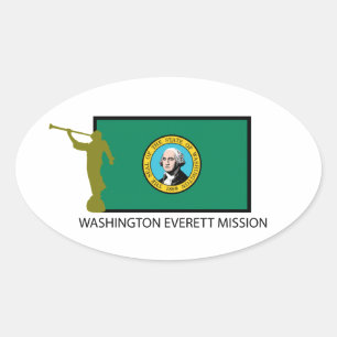 WASHINGTON EVERETT UPPDRAG LDS CTR OVALT KLISTERMÄRKE