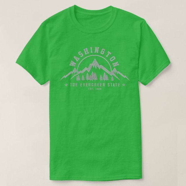 Washington Evergreen State-bergen ut T Shirt (Design framsida)