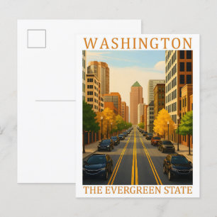 Washington Evergreen State USA Travel Ställe Vykort