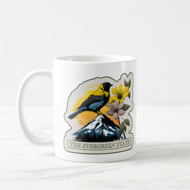 Washington - Evergreen-staten Kaffemugg (Vänster)