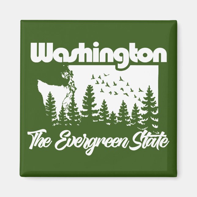 Washington Evergreen-staten Magnet (Framsidan)