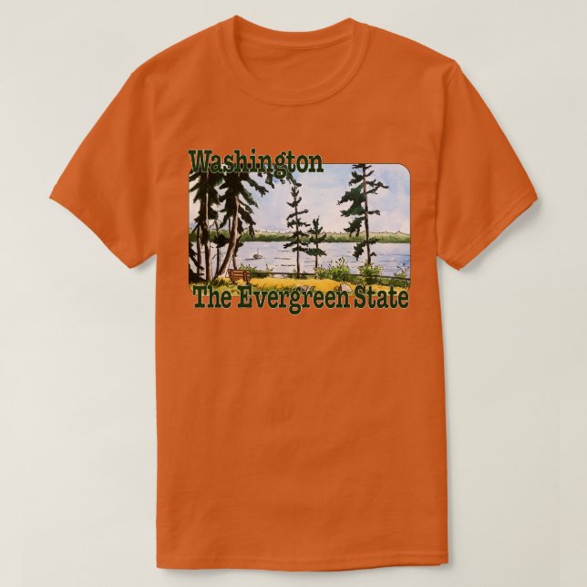 Washington Evergreen-staten T Shirt (Design framsida)
