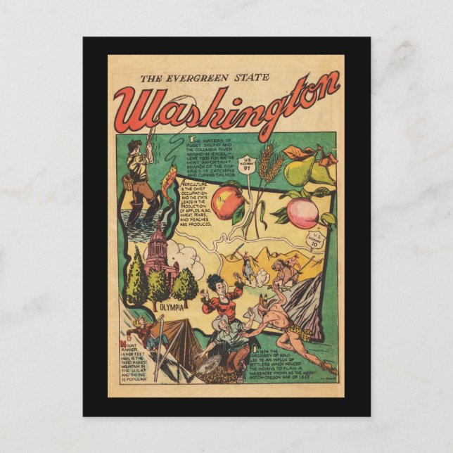 Washington Evergreen-staten Vykort (Framsida)