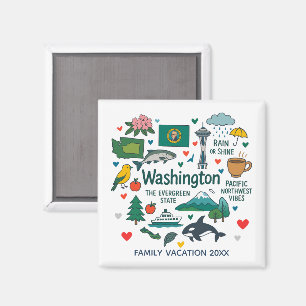Washington Familjeresa Minnessak Anpassad Magnet