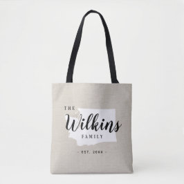 Washington Family Monogram State Tote Bag Tygkasse
