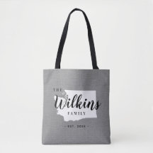Washington Family Monogram State Tote Bag