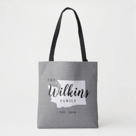 Washington Family Monogram State Tote Bag Tygkasse