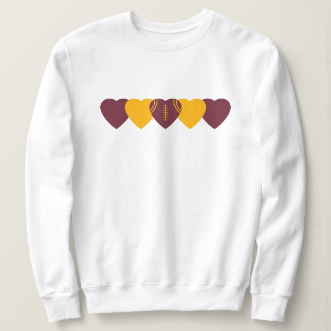 Washington Fan Hjärtfotboll T Shirt (Design framsida)