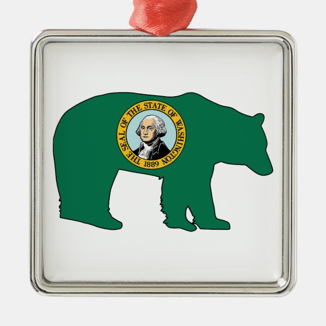 Washington Flag Bear Julgransprydnad Metall (Framsidan)
