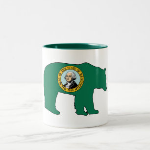 Washington Flag Bear Två-Tonad Mugg
