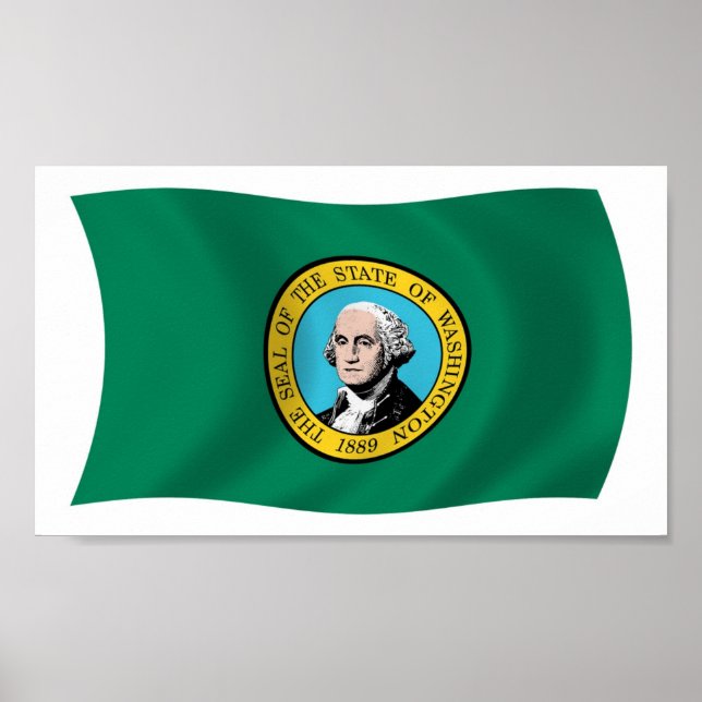 Washington Flagga Affisch Print (Framsidan)