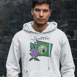 Washington Flagga & Flower Pacific Rhododendron Hoodie