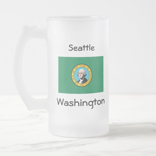 Washington Flagga Karta City Mugg (Vänster)
