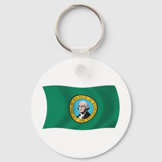 Washington Flagga Keychain Nyckelring (Framsida)