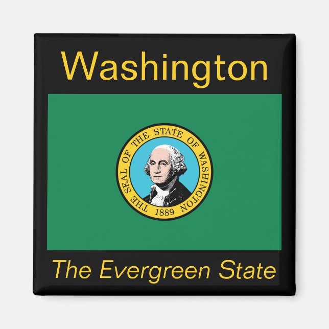 Washington Flagga Magnet (Framsidan)