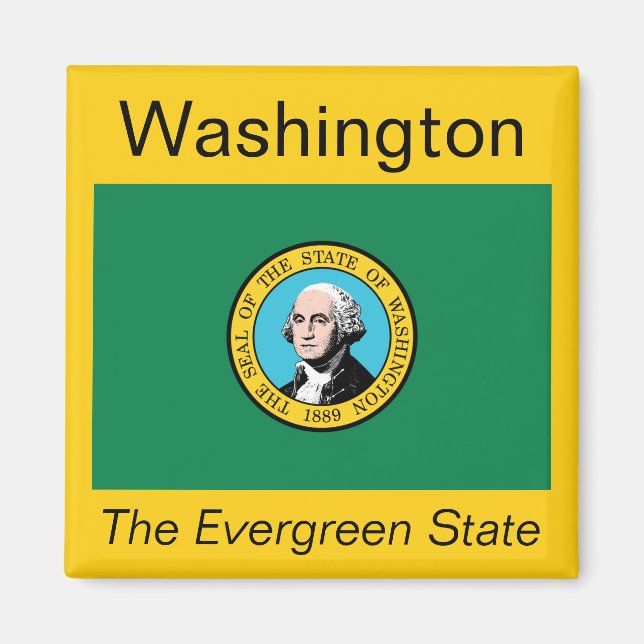 Washington Flagga Magnet (Framsidan)