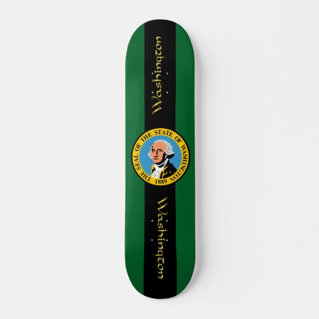 Washington flagga mini skateboard bräda 18,5 cm (Framsida)