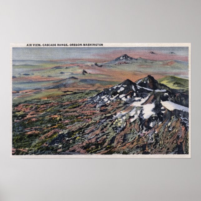 Washington - flyg i Cascade Range Poster (Framsidan)
