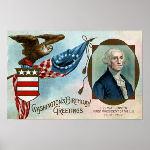 Washington födelsedaghälsningar poster