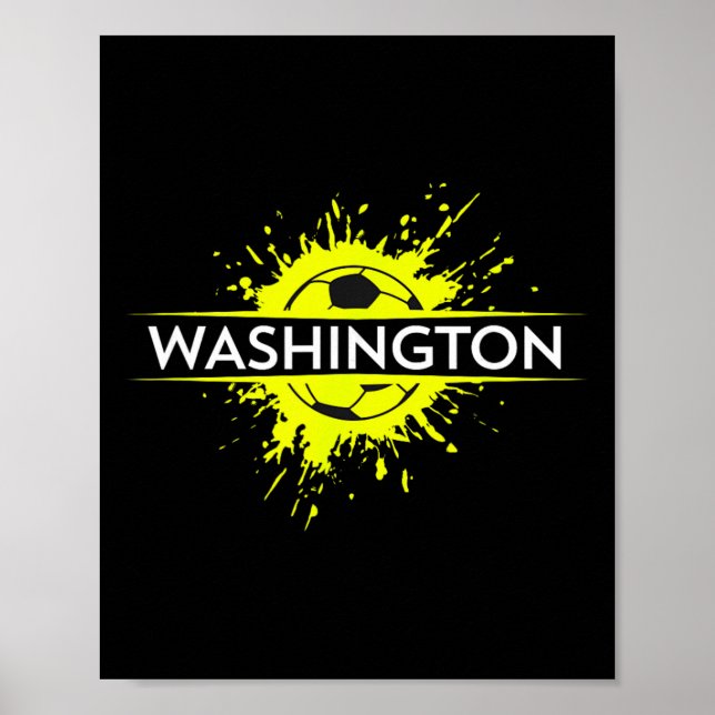 Washington Fotboll Fan Support Stadium Visa Din St Poster (Framsidan)