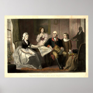 Washington & hans familjMezzotint av C. Schussele Poster
