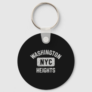 Washington Heights Nyc Gym Stil Distress White Nyckelring