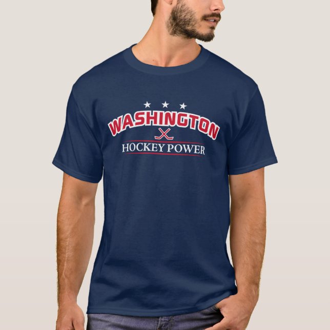 Washington Hockey Power Blå T-Shirt (Framsida)