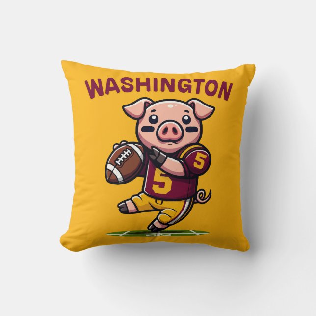 Washington Hog Football Kudde (Framsida)