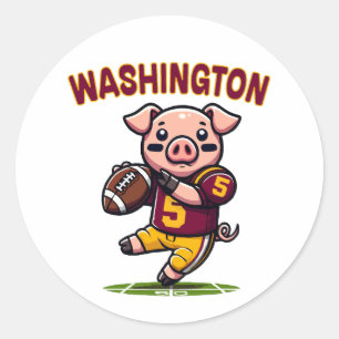 Washington Hog Football Runt Klistermärke