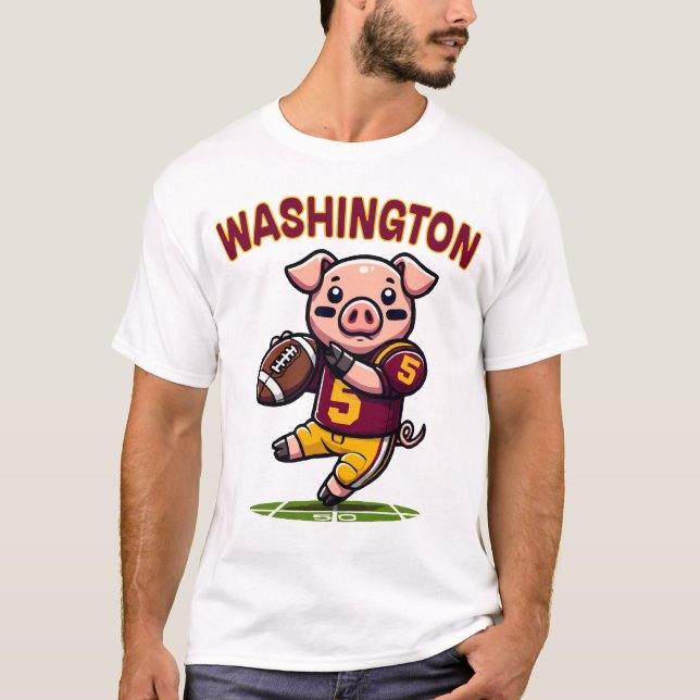 Washington Hog Football T Shirt (Framsida)