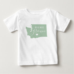 Washington Home Grown   Redigerbar Färg-stat Karta T Shirt