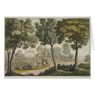 Washington hus på Mount Vernon, från 'Le Costu Hälsningskort