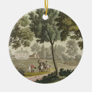 Washington hus på Mount Vernon, från 'Le Costu Julgransprydnad Keramik