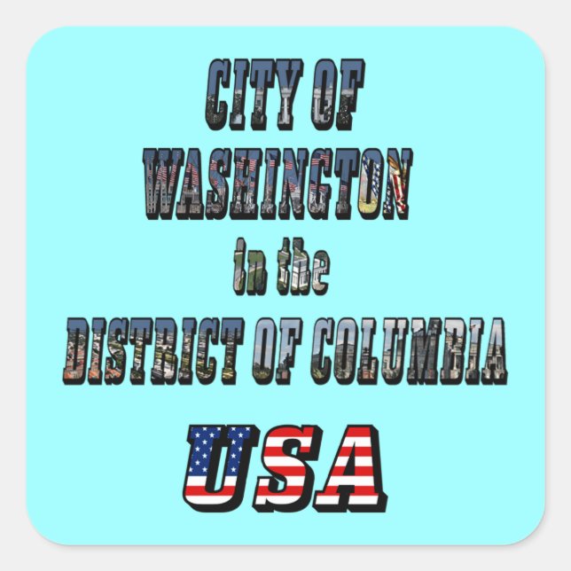 Washington i Columbia-distriktet Fyrkantigt Klistermärke (Framsida)