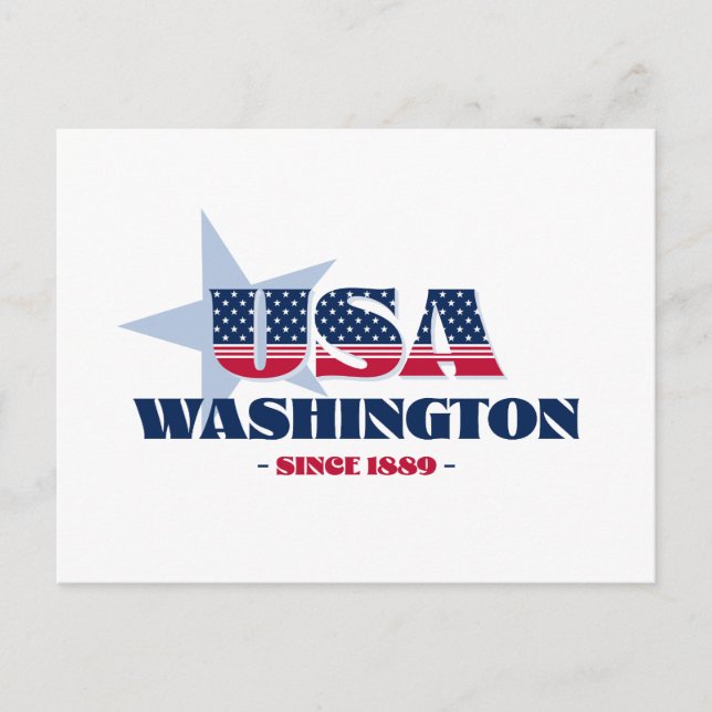 Washington i rött, vitt och blått vykort (Framsida)