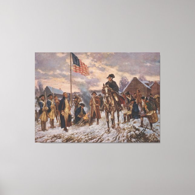 Washington i Valley Forge av Edward Percy Moran Canvastryck (Framsida)