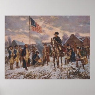 Washington i Valley Forge av Edward Percy Moran Poster