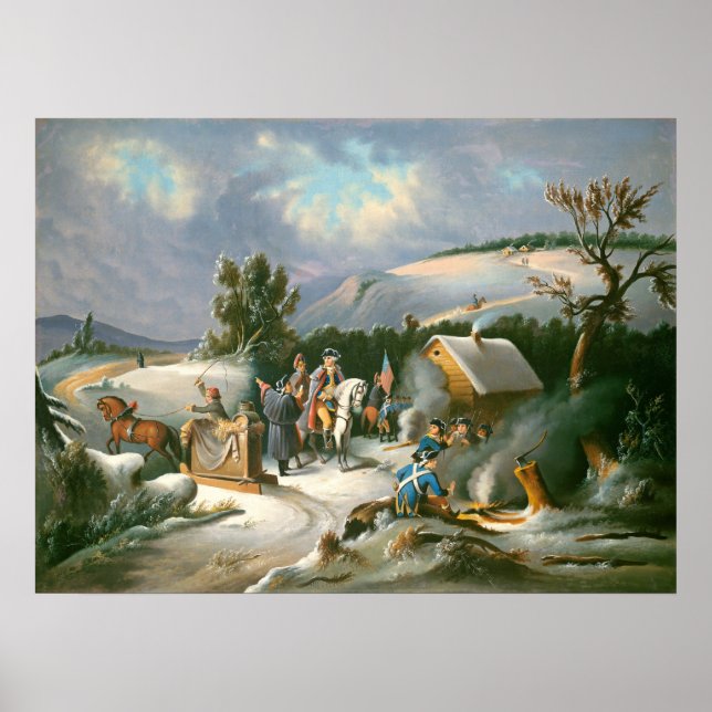 Washington i Valley Forge Fine Art Poster (Framsidan)