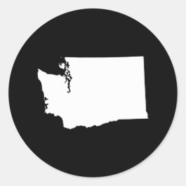 Washington i vitt och svart runt klistermärke